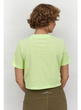 Reebok Women Sportswear Fit Identity Crop Top, Yellow Green  - Image 4
