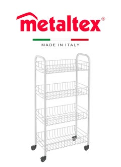 Metaltex White Pisa 4-Tier Rolling Cart – Durable & Space-Saving Storage Solution - pzsku/ZA280E053087A0B5B9F5EZ/45/_/1739444300/e4fb2e42-49b7-40ef-8d84-5988dc2ff08c