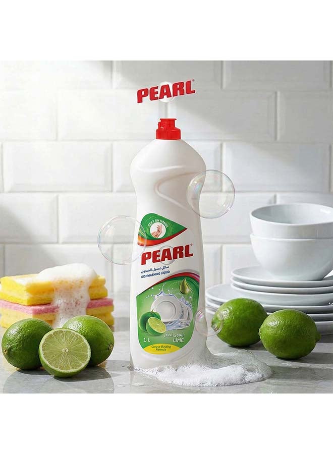 Pearl Dishwash Liquid Lime 2L Promo Pack Strong Grease Removal Dishwashing Soap Soft on Hands Kitchen Cleaner  2 x 1L, 2 L - Image 2