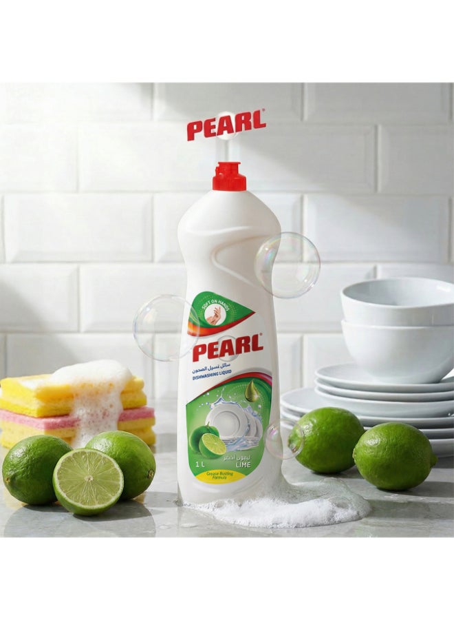 Pearl Dishwash Liquid Lime 2L Promo Pack Strong Grease Removal Dishwashing Soap Soft on Hands Kitchen Cleaner  2 x 1L, 2 L - Image 2
