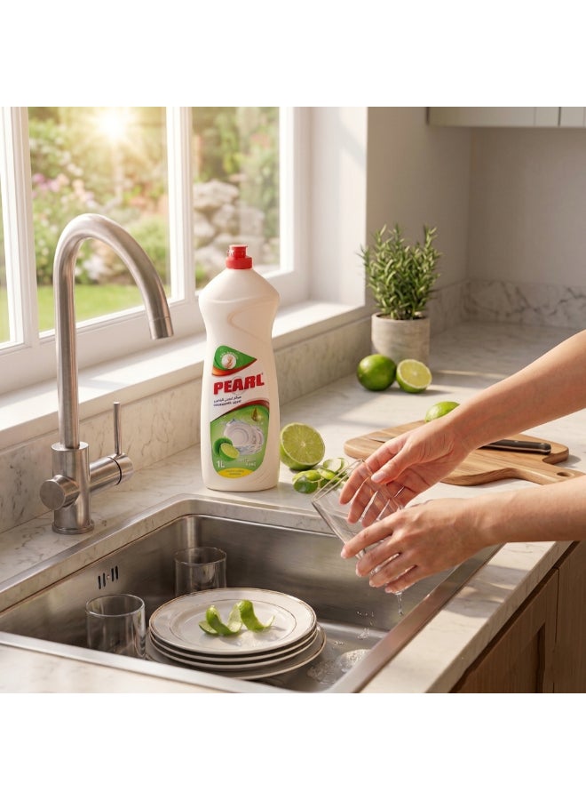Pearl Dishwash Liquid Lime 2L Promo Pack Strong Grease Removal Dishwashing Soap Soft on Hands Kitchen Cleaner  2 x 1L, 2 L - Image 4