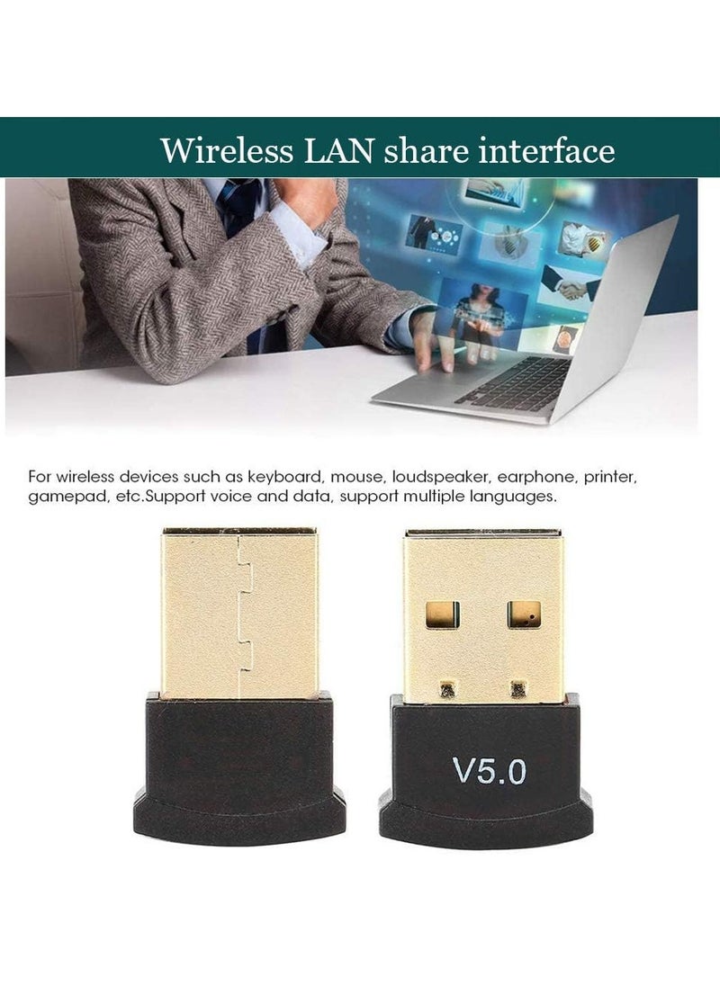 ماركة غير محددة - محول بلوتوث 5.0 USB دونجل، محول USB صغير بلوتوث V5.0 USB يدعم نظام التشغيل Windows 7/8.1/10/XP، لسطح المكتب والكمبيوتر المحمول والماوس ولوحة المفاتيح والطابعات وسماعات الرأس ومكبرات الصوت - Image 1