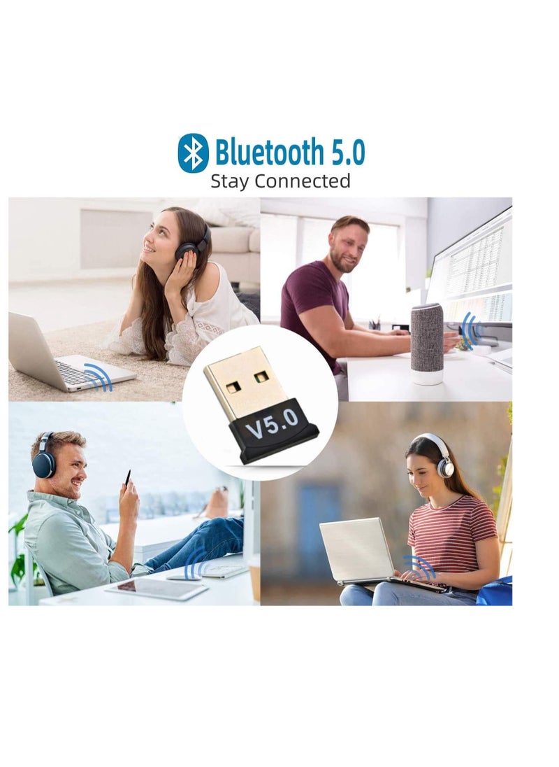 ماركة غير محددة - محول بلوتوث 5.0 USB دونجل، محول USB صغير بلوتوث V5.0 USB يدعم نظام التشغيل Windows 7/8.1/10/XP، لسطح المكتب والكمبيوتر المحمول والماوس ولوحة المفاتيح والطابعات وسماعات الرأس ومكبرات الصوت - Image 1