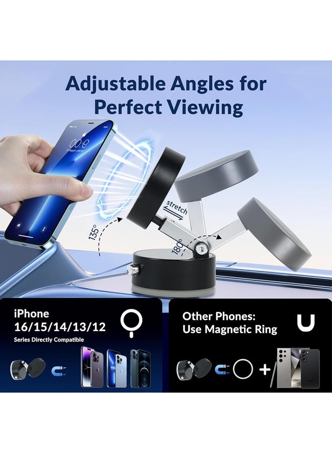 بولوز حامل هاتف مغناطيسي متعدد السيناريوهات لعام 2025 ، حامل أكواب شفط فراغية للسيارة والمرايا والمطبخ والمكتب ، تصميم قابل للطي 360 درجة متوافق مع iPhone وجميع الهواتف الذكية - Image 4