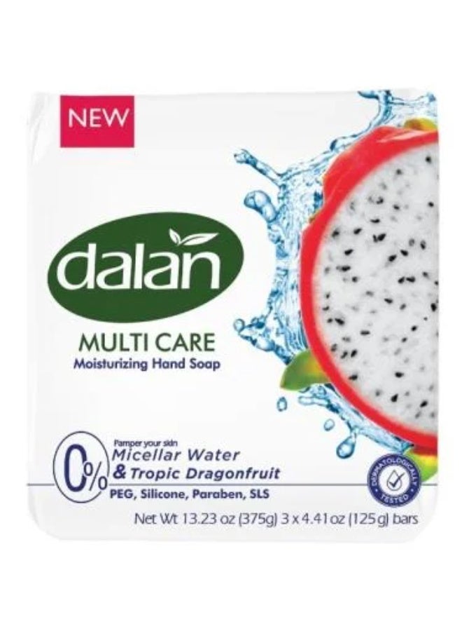 صابون اليدين مالتي كير بماء ميسيلار ودراغون فروت الاستوائي – 3 × 125 جرام