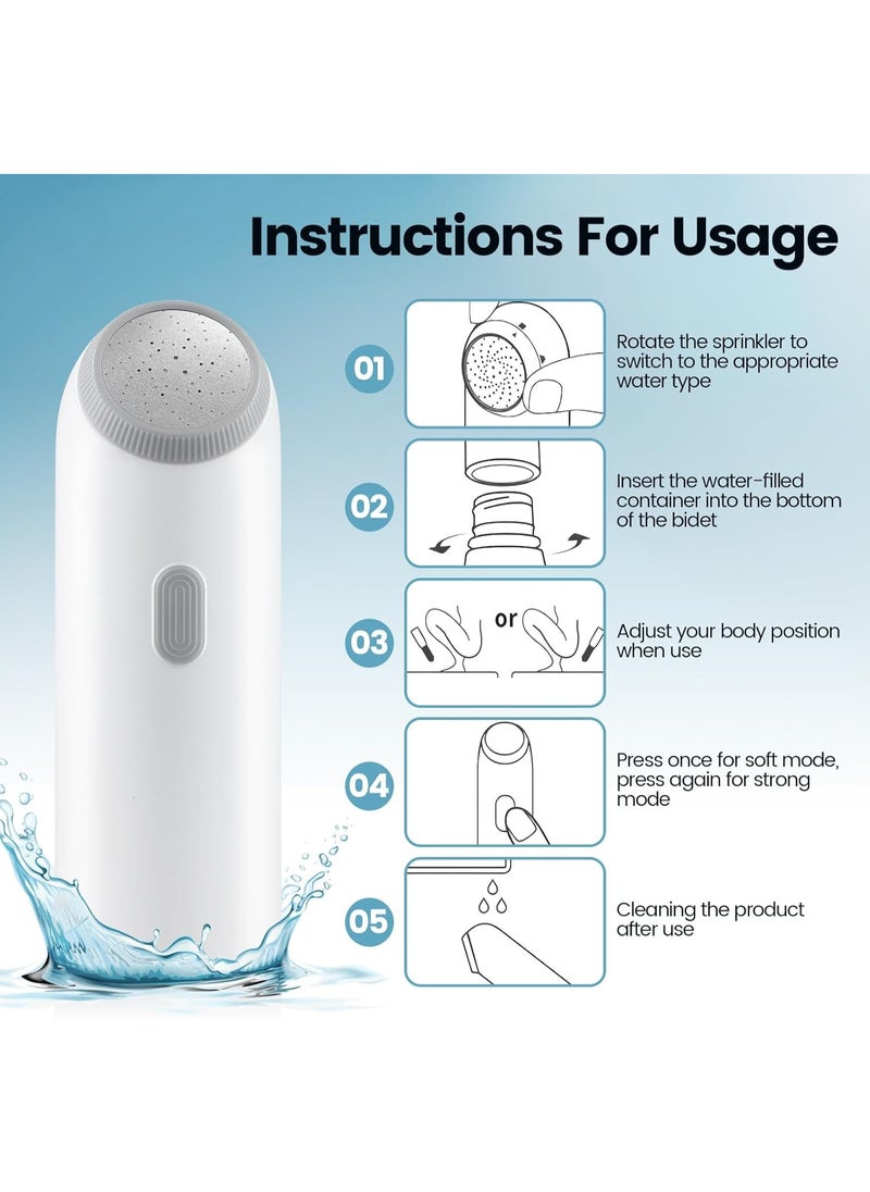 Travel Shattaf | Portable Electric Bidet Sprayer with Bottle | USB-Type C Rechargeable Handheld Sprayer for Personal Hygiene for Camping,  Wudu, Travel, Baby Care - شطاف السفر