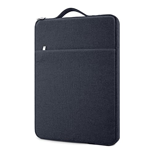 MicaYoung 14 Inch Laptop Sleeve Case Water-Resistant Protecive Bag with Front Pocket Retractable Handle Notebook Carrying Case for 14 Inch Chromebook Notebook,Navy Blue - Image 1