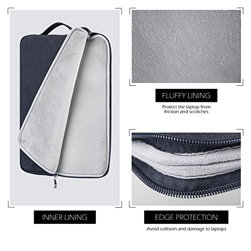 MicaYoung 14 Inch Laptop Sleeve Case Water-Resistant Protecive Bag with Front Pocket Retractable Handle Notebook Carrying Case for 14 Inch Chromebook Notebook,Navy Blue - Image 2