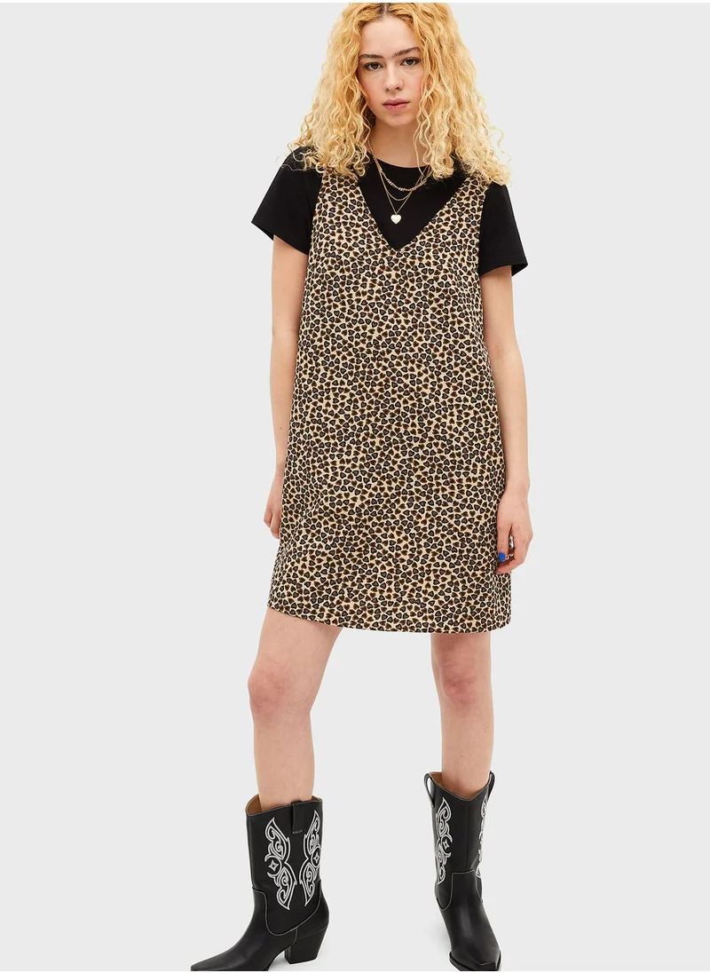 MONKI V-Neck Knitted Dress