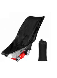 NIBEMINENT Lawn Mower Cover, Premium Waterproof Push UV Protection Snow Rain Wind Dust Water Birds,Universal Size with Drawstring,Storage Bag and Buckle (Black) (74* 39*25in)  - Image 1