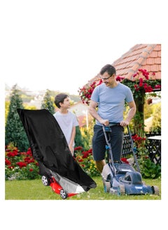 NIBEMINENT Lawn Mower Cover, Premium Waterproof Push UV Protection Snow Rain Wind Dust Water Birds,Universal Size with Drawstring,Storage Bag and Buckle (Black) (74* 39*25in)  - Image 4