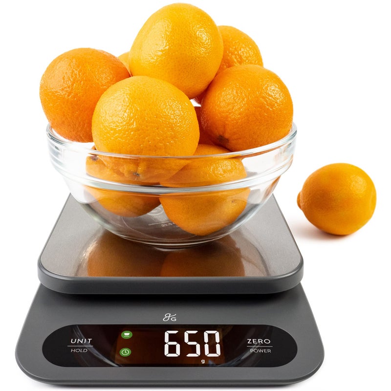 Greater Goods High Capacity Kitchen Scale - A Premium Food Scale, Weighs in Grams & Ounces w/a 22 Pound Capacity, Hi-Def LCD Screen and Stainless Steel Platform - Image 1