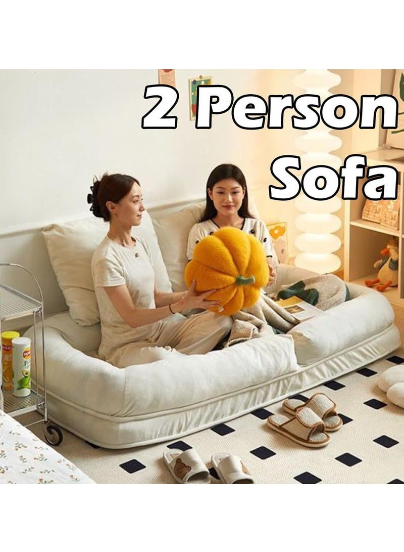 JOMILA Human Dog Bed Foldable with 5 Adjustable Positions, Giant Bean Bag Chair Bed for Adults, Folds From Lazy Chair to Floor Mattress Bed, Large Floor Sofa Couch, Big Sofa Bed, Apricot - Image 3