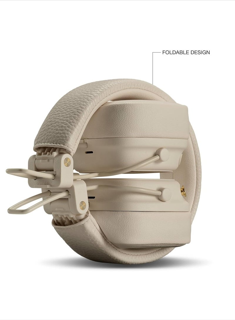 Marshall Fields Marshall Major V Bluetooth Headphones - Foldable Bluetooth Wireless Headphones Bluetooth with 100+ Hours of Playtime (Cream) - Image 2
