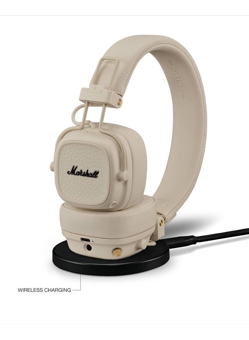 Marshall Fields Marshall Major V Bluetooth Headphones - Foldable Bluetooth Wireless Headphones Bluetooth with 100+ Hours of Playtime (Cream) - Image 3