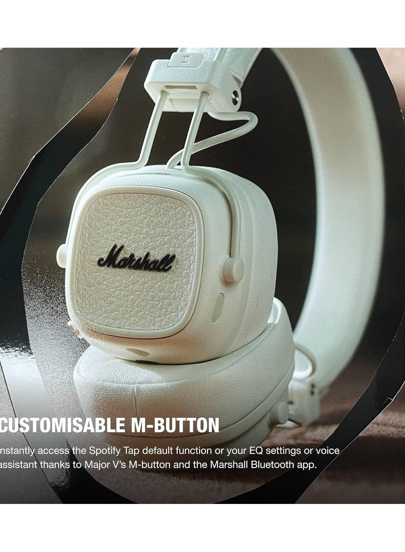 Marshall Fields Marshall Major V Bluetooth Headphones - Foldable Bluetooth Wireless Headphones Bluetooth with 100+ Hours of Playtime (Cream) - Image 4