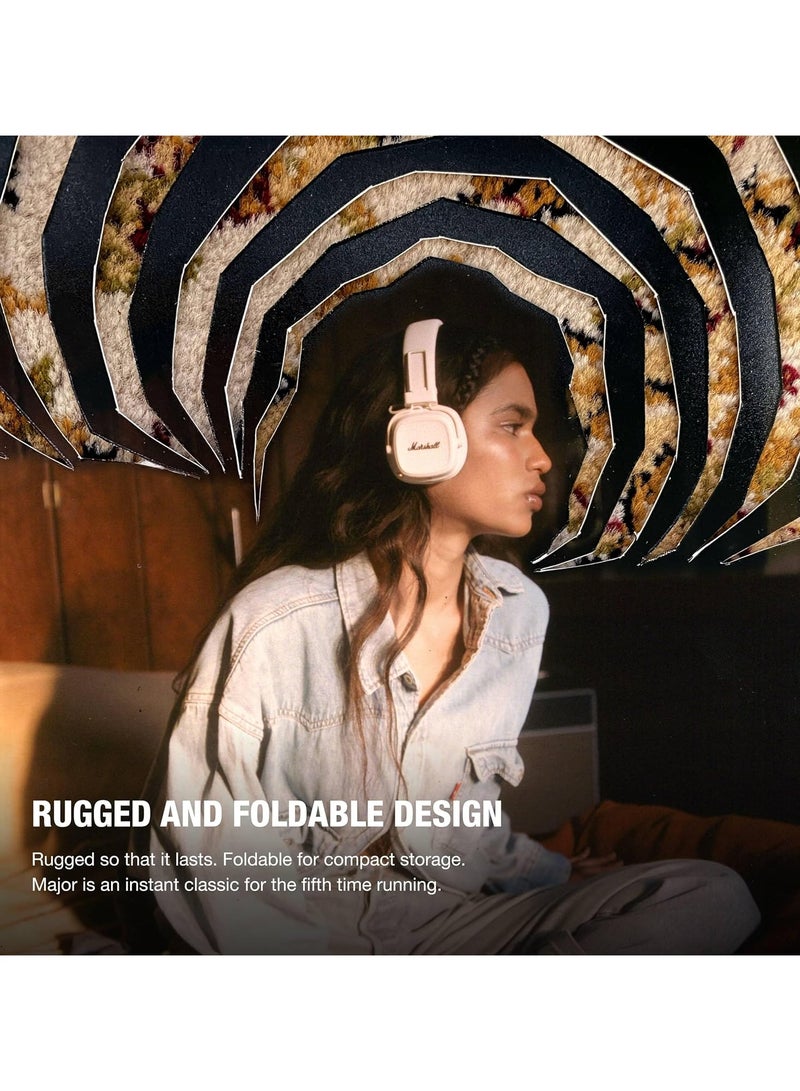 Marshall Fields Marshall Major V Bluetooth Headphones - Foldable Bluetooth Wireless Headphones Bluetooth with 100+ Hours of Playtime (Cream) - Image 5