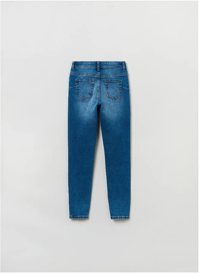 او في اس Skinny-fit jeans with abrasions