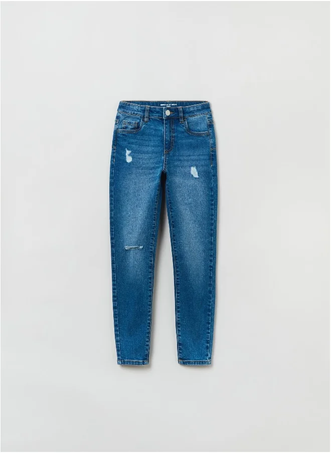 او في اس Skinny-fit jeans with abrasions