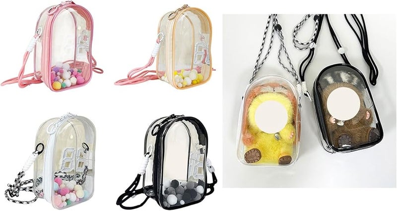 Clear PVC Crossbody Bag For Kids Toys Travel Organizer Stuffed Animal Protector Carrying Case Size B - Image 3