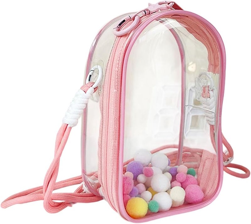 Clear PVC Crossbody Bag For Kids Toys Travel Organizer Stuffed Animal Protector Carrying Case Size B - Image 2