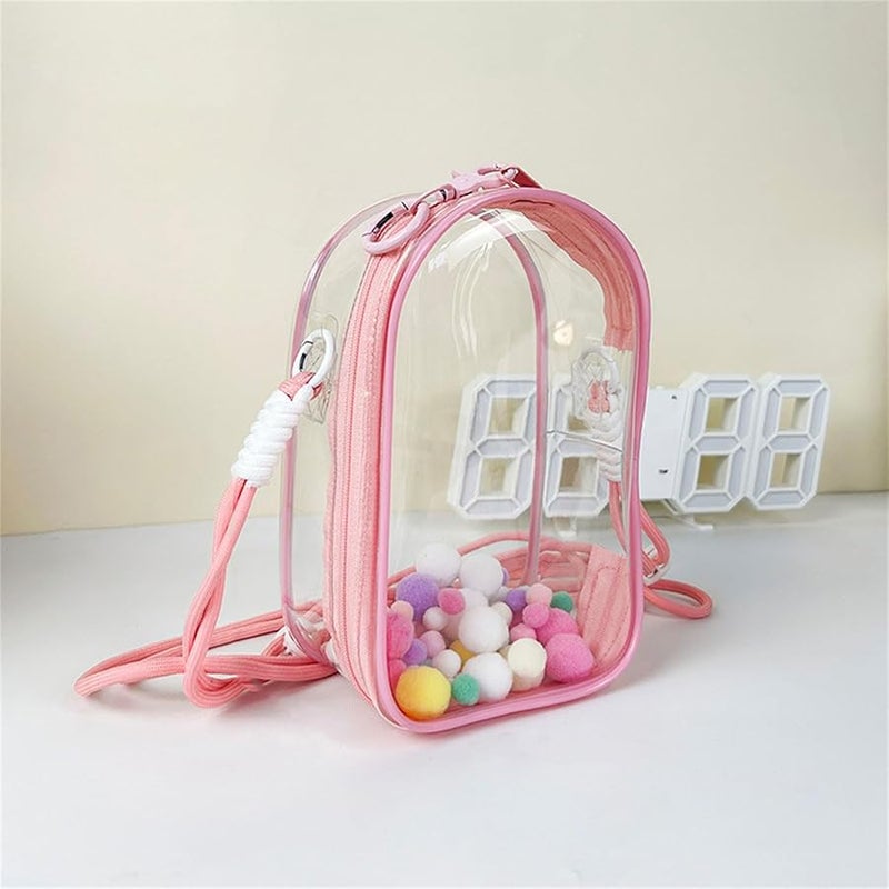 Clear PVC Crossbody Bag For Kids Toys Travel Organizer Stuffed Animal Protector Carrying Case Size B - Image 5