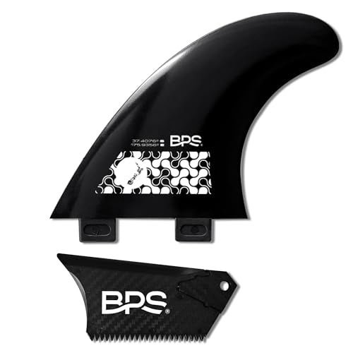 BPS New Zealand Fiberglass Reinforced Eco Surfboard Fins with 60 Recycled Nylon Plastic Thruster 3 Fins Set FCS G5 M5 Style with FCS Screws and Hex Key - Image 3