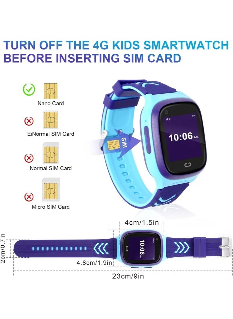 4G Kids Smart Watch with Voice Calling Two-Way Call, SOS, Voice Chat, 7 Puzzle Games, Wi-Fi, School Mode, Pedometer, Alarm Clock – Touchscreen Smartwatch for Boys and Girls - Image 2