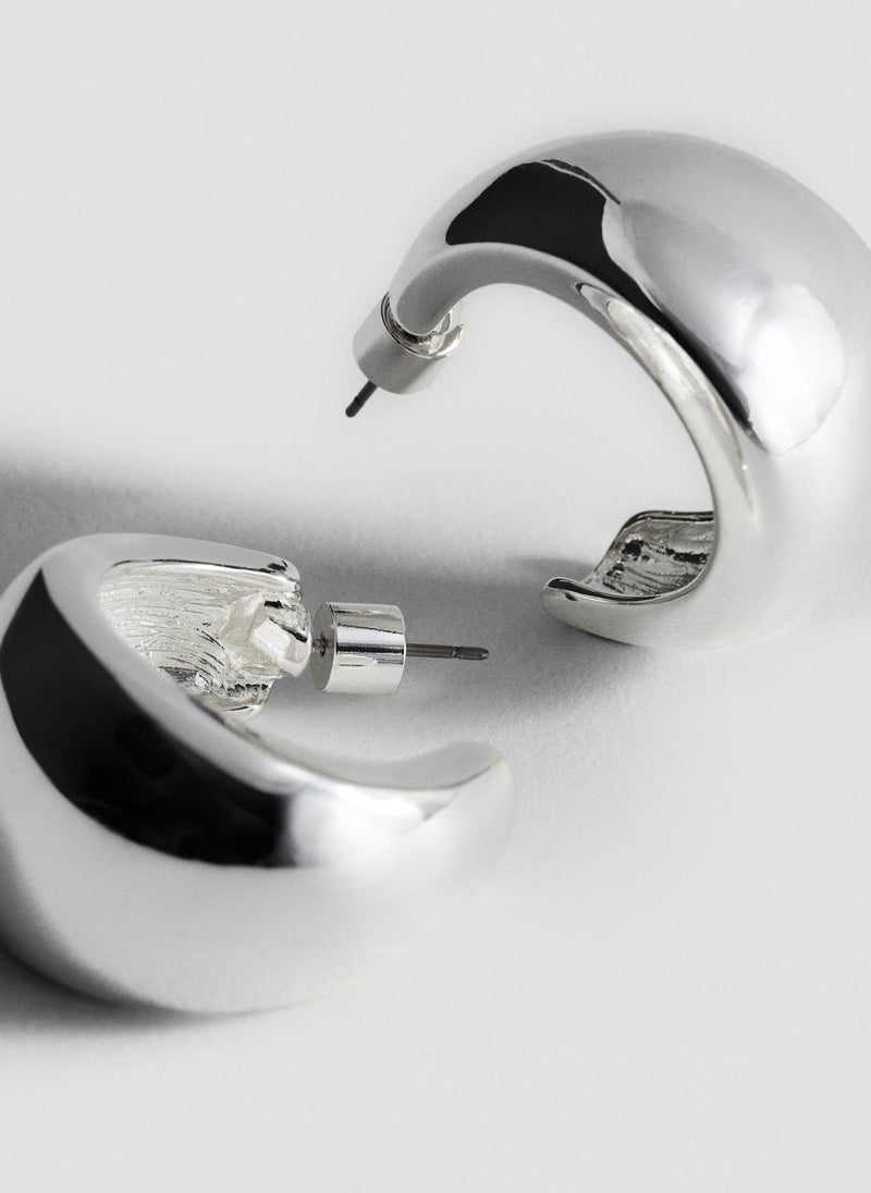 MANGO Volume Hoop Earrings  - Image 3