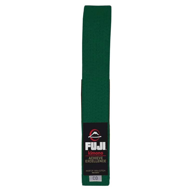 Fuji FUJI Kids Brazilian Jiu Jitsu Belt with Rank Bar, BJJ Belt for Children, Green, Size A2  - Image 1