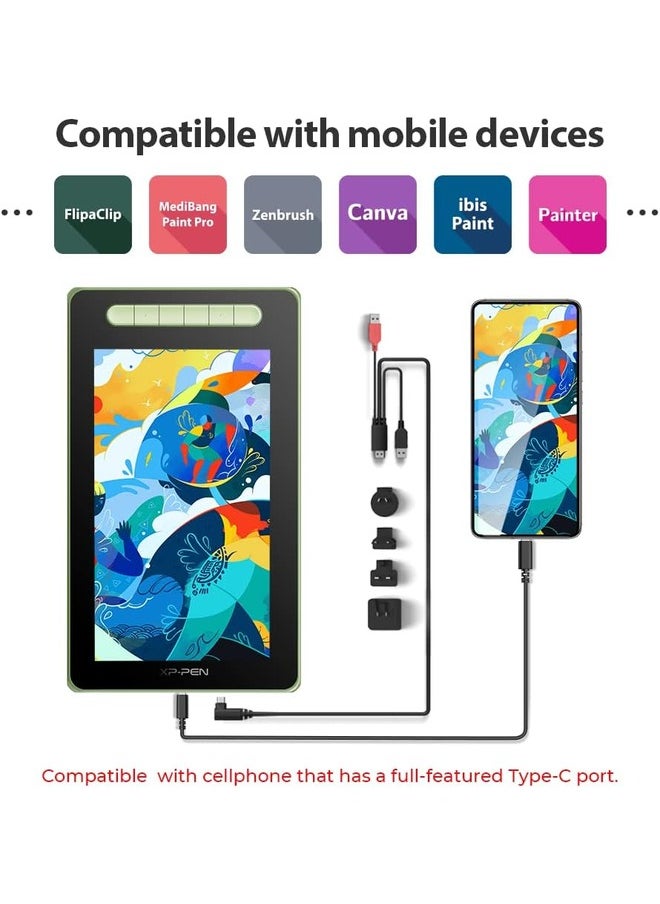 XP-PEN - Artist10 2nd 10 inch Drawing Pen Display Graphics Monitor Full-Laminated Technology with Tilt Function l Full-featured USB-C Connection - Green - Image 1