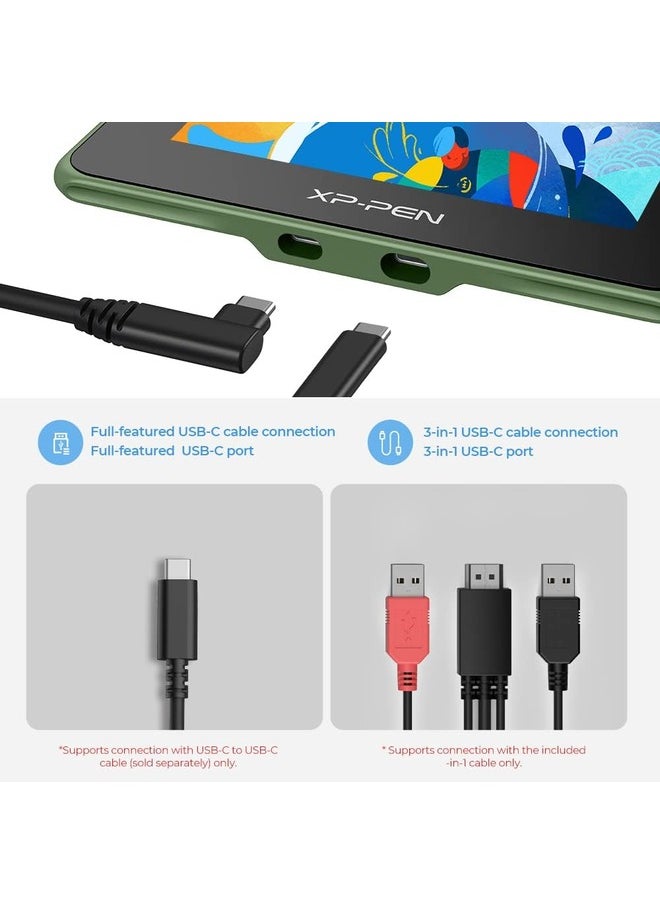 XP-PEN - Artist10 2nd 10 inch Drawing Pen Display Graphics Monitor Full-Laminated Technology with Tilt Function l Full-featured USB-C Connection - Green - Image 1