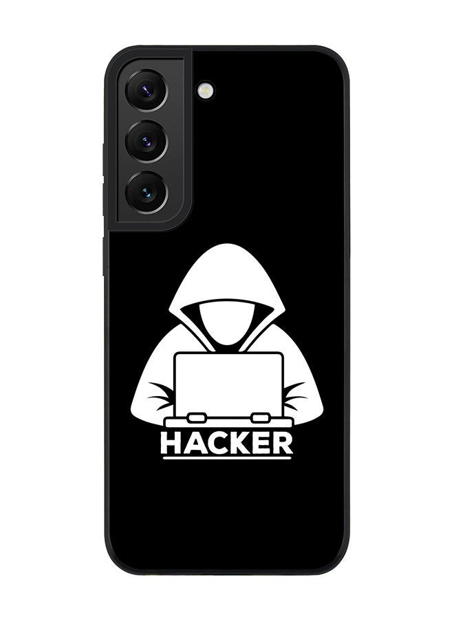 Stylizedd حافظة حواف سوداء متينة لهاتف سامسونج جالاكسي S21 5G، حافظة رفيعة، حافظة مرنة من المطاط، حواف مضادة للسقوط، غلاف TPU جل رقيق - هاكر - Image 1