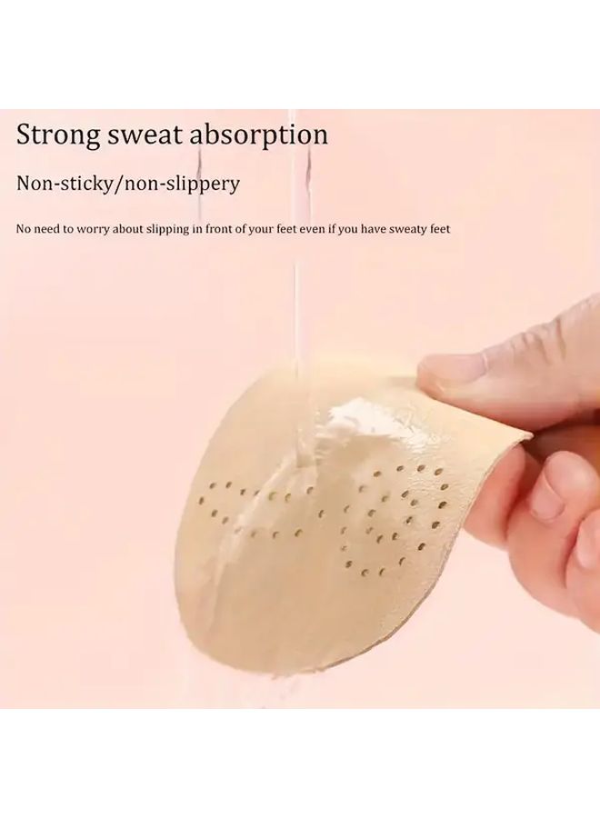 2 Pcs Self Adhesive Forefoot Pads Anti Slip Comfort Cushions Beige Faux Leather - Image 5
