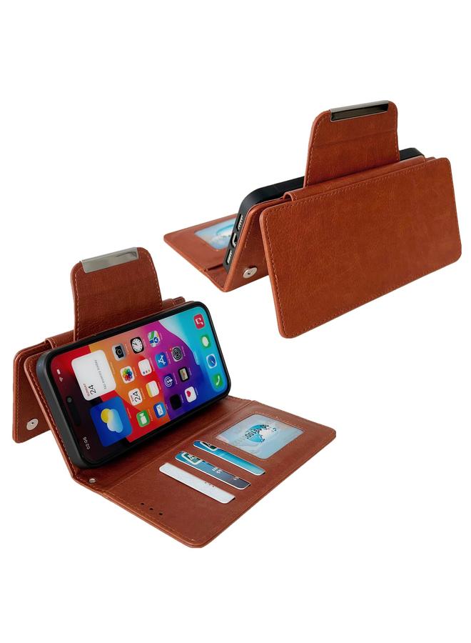 S-TOP Case For iPhone 14 Multifunctional 7-Cards Wallet Leather Phone Case - Image 5