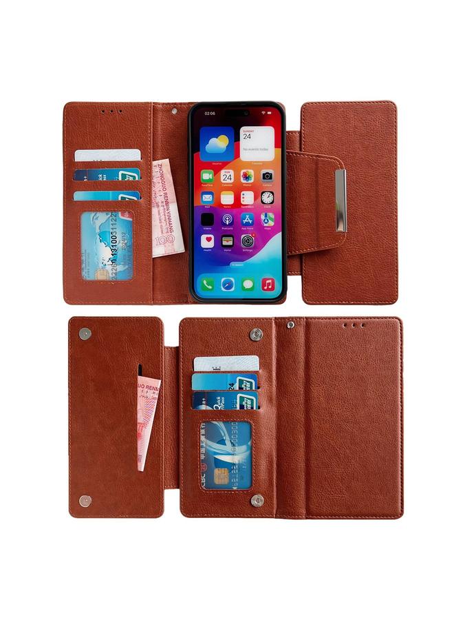 S-TOP Case For iPhone 14 Multifunctional 7-Cards Wallet Leather Phone Case - Image 3