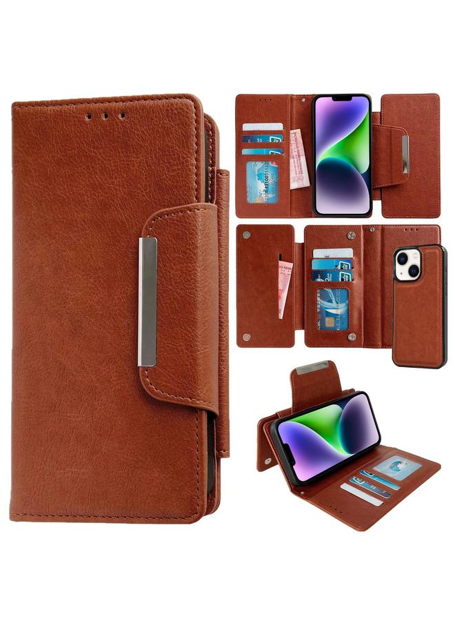 S-TOP Case For iPhone 14 Multifunctional 7-Cards Wallet Leather Phone Case - Image 1