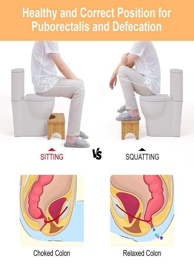 Uaniar 2 Pack Wood Toilet Stool Squat Adult, Bamboo Poop Stool for Bathroom, 7 Inch Potty Squatting for Adults, Wooden Toilet Squat Step Stools for Pooping, Bathroom Pooping Stools for Kids - Image 2