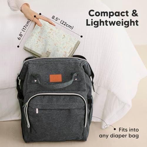 KeaBabies Portable Diaper Changing Pad Easy Wipe Clean Foldable Waterproof Baby Changing Mat for Diaper Bag Compact Lightweight 25x13 Newborn Infant Baby Changer Travel Essential Fox Vale - Image 3