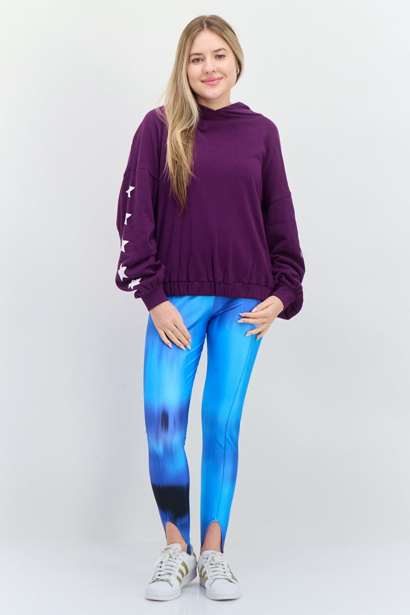 Aqua Women Sportswear Fit Long Sleeve Outdoor Hoodie, Purple  - Image 4