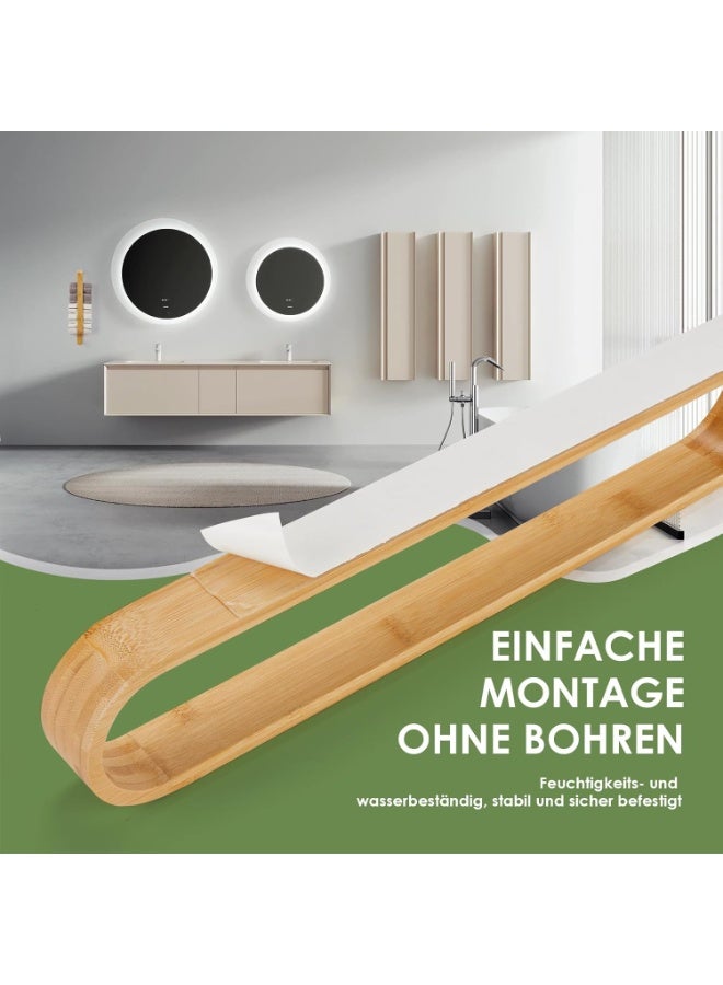 40cm long towel rack, non-slip bamboo towel rail, self-adhesive towel rack, guest towel holder, bathroom/kitchen towel ring, bathroom towel holder, kitchen towel holder, door towel holder - Image 4