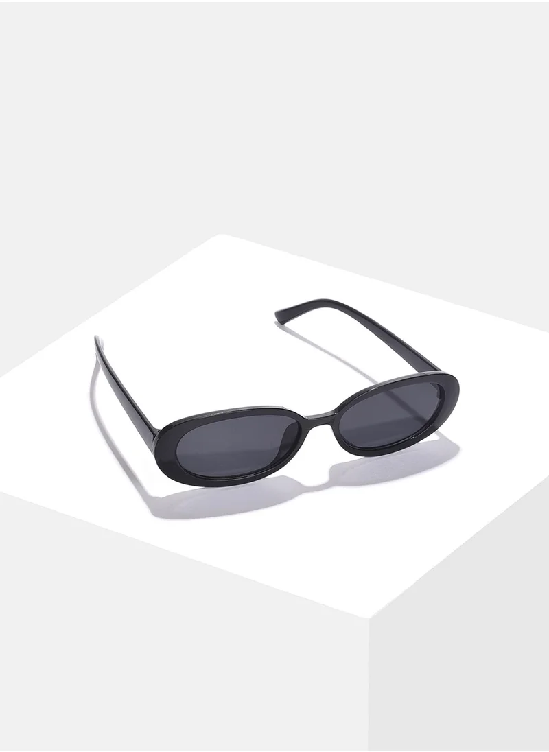 Haute Sauce Black Lens Black Oval Sunglasses