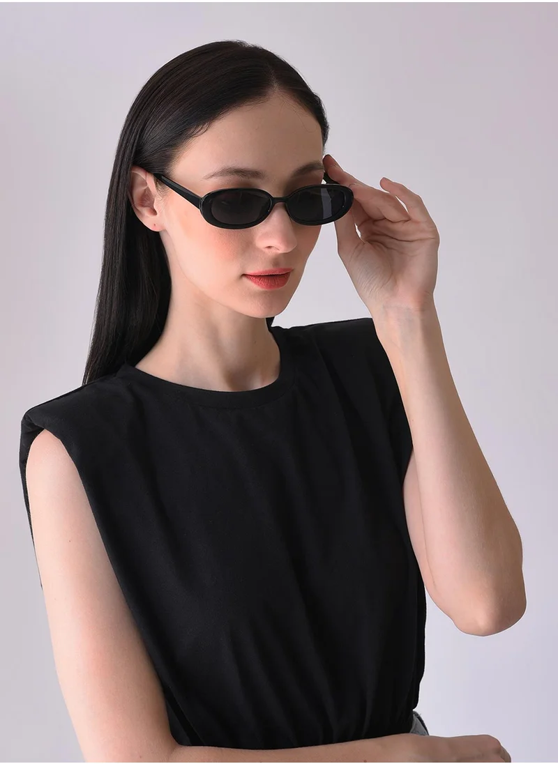 Haute Sauce Black Lens Black Oval Sunglasses
