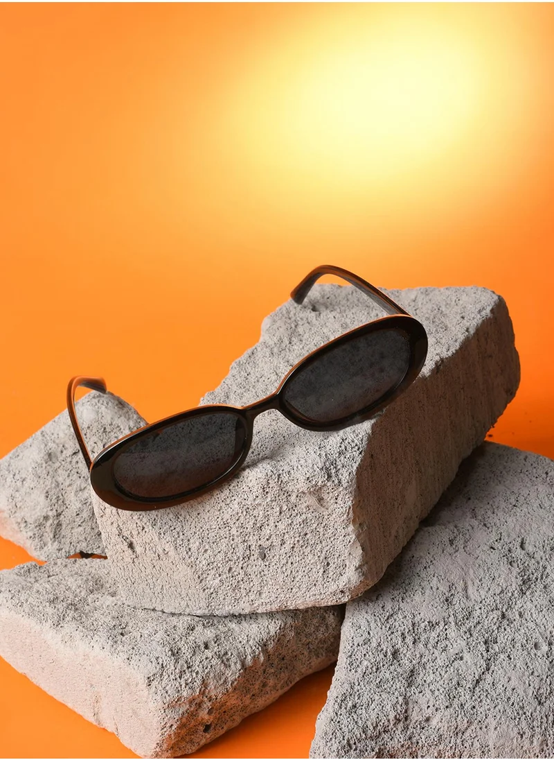 Haute Sauce Black Lens Black Oval Sunglasses