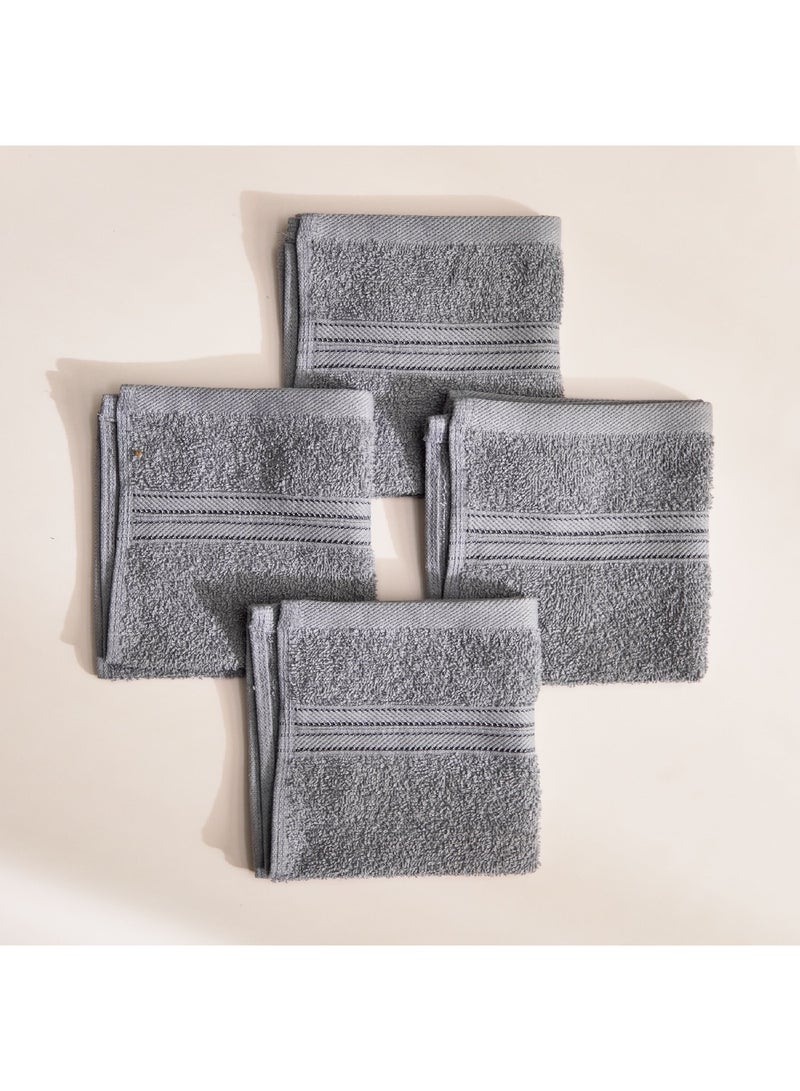 Home Box مجموعة مناشف وجه أساسية مصنوعة من القطن 4 قطع 30 × 30 سم - Image 3