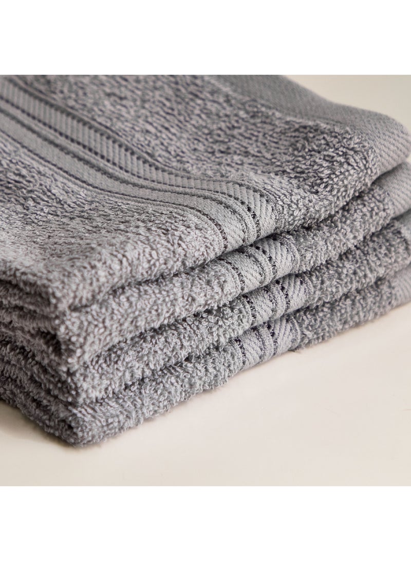 Home Box مجموعة مناشف وجه أساسية مصنوعة من القطن 4 قطع 30 × 30 سم - Image 2