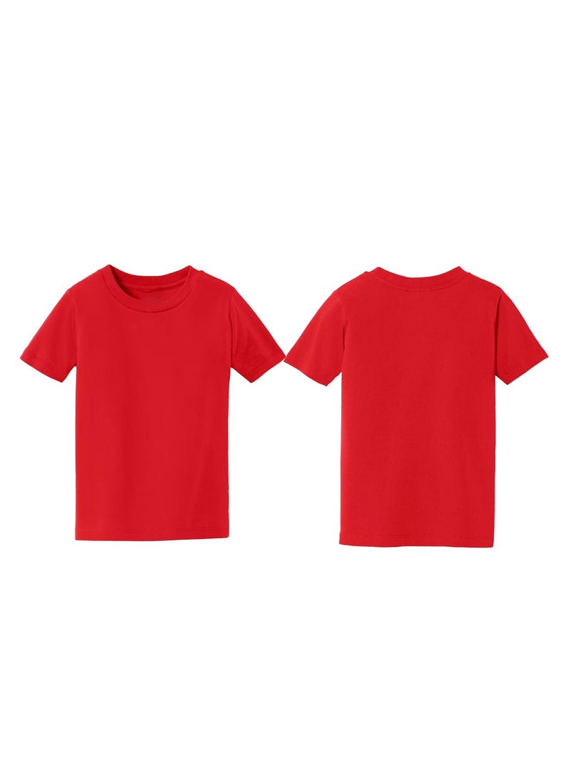 PRINTSHOP4ME Kids Boys T-shirt Pack of 5 - Cotton Short Sleeve - Round Neck T-shirt - Plain Top Tees for Boys and Girls Unisex  - Image 5