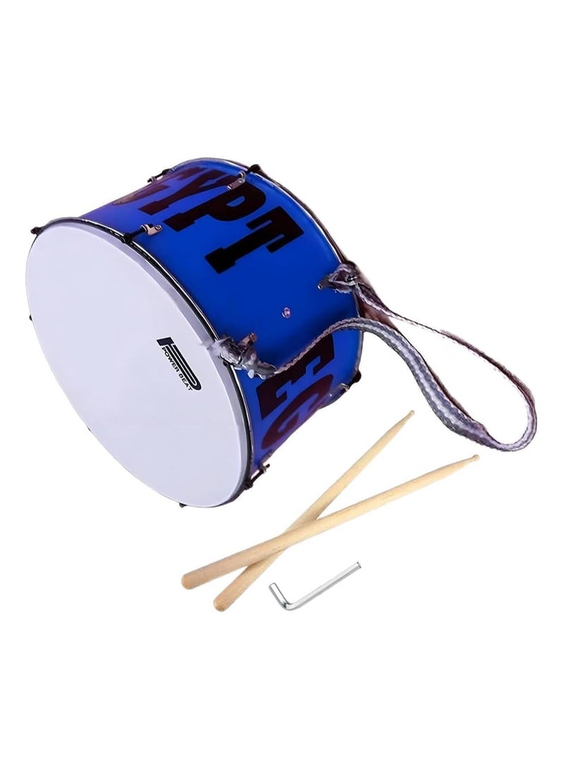 باور بيت طبلة مصريه للمسيرة خشبية 35 سم زرقاء مع رأس بلاستيكي   أعواد طبل ومفتاح ضبط - Image 1