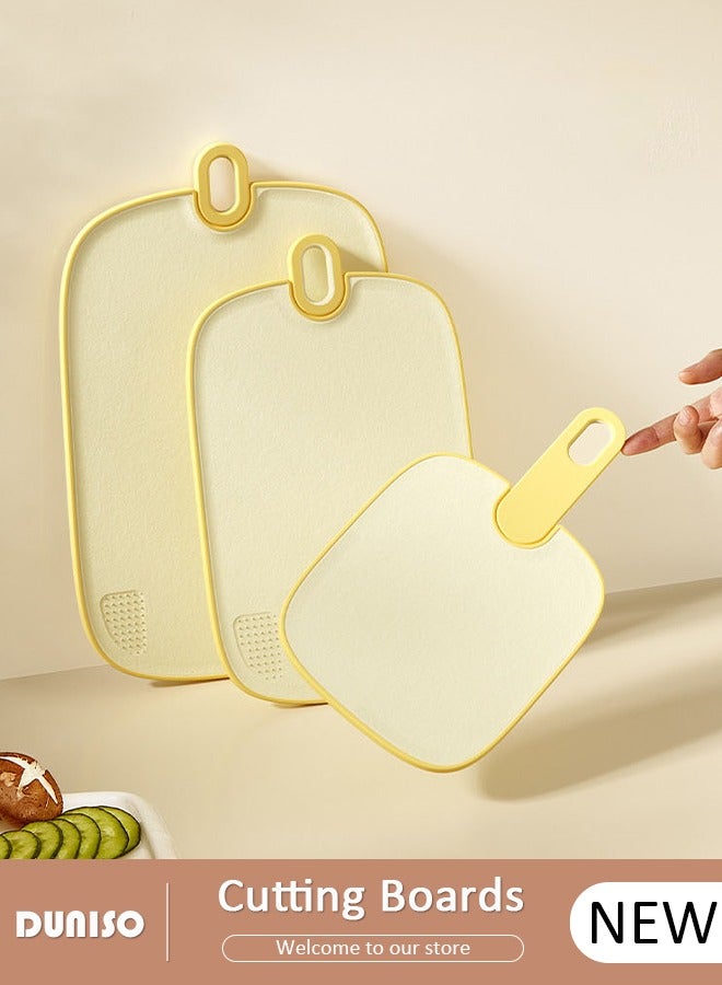 DUNISO 3 Pack Cutting Boards for Kitchen,Kitchen Chopping Board,Different Sizes & Non Slip Handles Cutting Board Set, BPA Free, Dishwasher Safe, Plastic Cutting Boards for Meat, Vegetables, Fruits - Image 1