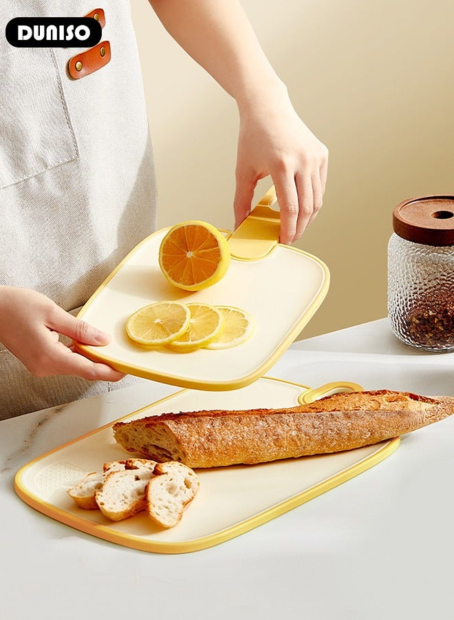 DUNISO 3 Pack Cutting Boards for Kitchen,Kitchen Chopping Board,Different Sizes & Non Slip Handles Cutting Board Set, BPA Free, Dishwasher Safe, Plastic Cutting Boards for Meat, Vegetables, Fruits - Image 3